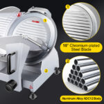 VEVOR 240W Commercial Meat Slicer, Electric Deli Food Slicer, Carbon Steel Blade Electric Food Slicer, 350-400RPM Meat Slicer, 0 - 0.47 Inch Thickness Adjustable For Commercial And Home Use - Image 7