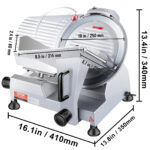 VEVOR 240W Commercial Meat Slicer, Electric Deli Food Slicer, Carbon Steel Blade Electric Food Slicer, 350-400RPM Meat Slicer, 0 - 0.47 Inch Thickness Adjustable For Commercial And Home Use - Image 6