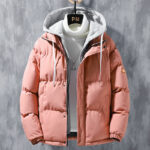 Fashion Hooded Jacket Men Winter Windproof Thickened Fake Two-piece Coat Solid Leisure Sports Cotton Jacket - Image 6
