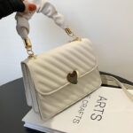Women Handbags Fashion Chain Shoulder Bags With Love Metal Design - Image 2