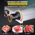 VEVOR 240W Commercial Meat Slicer, Electric Deli Food Slicer, Carbon Steel Blade Electric Food Slicer, 350-400RPM Meat Slicer, 0 - 0.47 Inch Thickness Adjustable For Commercial And Home Use - Image 10